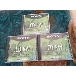 Sony CD-RW Rewritable CDs 3CDRW700L 700MB 80 Min 3 New Sealed